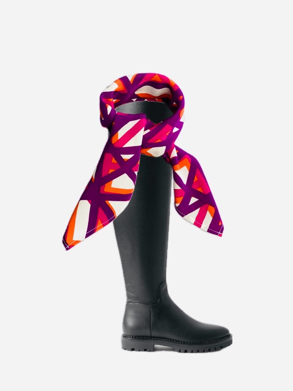 NWT SILKLETTE Intersections 100% Fine Silk Kerchief Scarf ORANGE/MAGENTA/WHITE